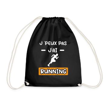 je peux pas j'ai running cadeau running - Sac de sport léger - noir - Devant