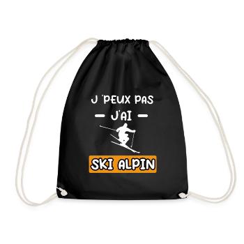 je peux pas j'ai ski alpin cadeau ski alpin - Sac de sport léger - noir - Devant