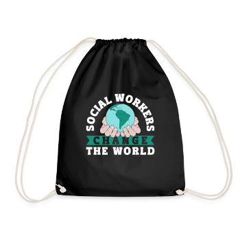 School Social Work Month Globe - Turnbeutel - Schwarz - Vorne