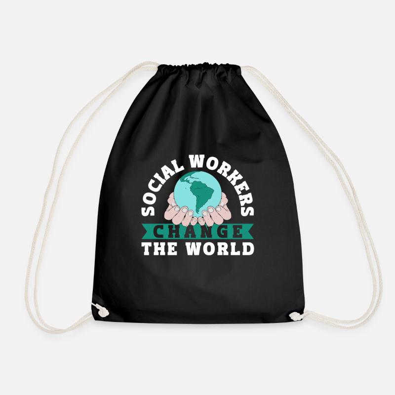 School Social Work Month Globe - Turnbeutel - Schwarz