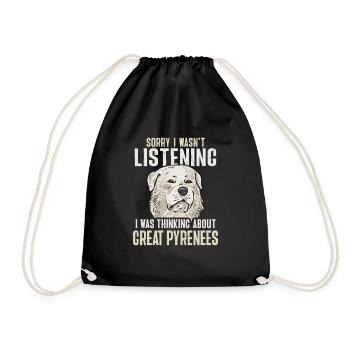 I thought about Great Pyrenees - Drawstring Bag - black - Front