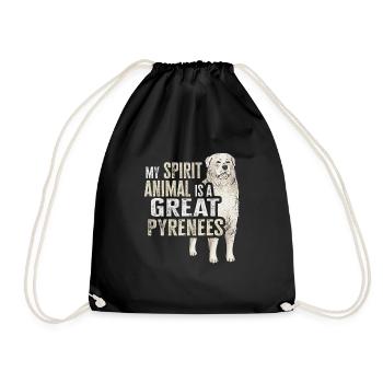 My soul animal is a Great Pyrenees - Drawstring Bag - black - Front
