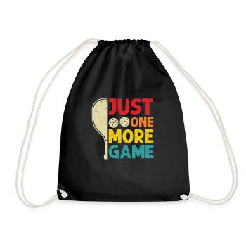 Just One More Game Funny Pickleball - Drawstring Bag - black - Front