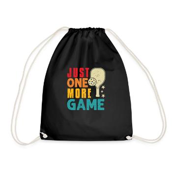 Just One More Game Funny Pickleball - Drawstring Bag - black - Front