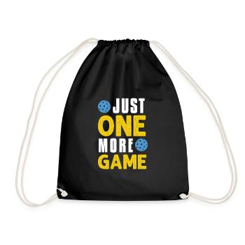 Just One More Game Funny Pickleball - Drawstring Bag - black - Front