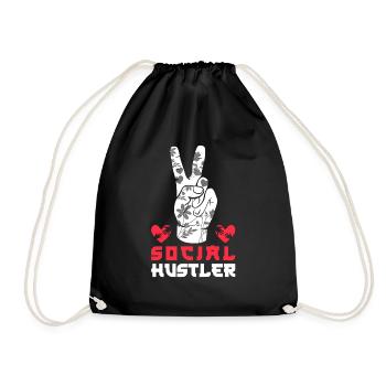 School Social Work Month Hand - Drawstring Bag - black - Front