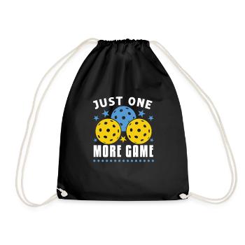 Just One More Game Funny Pickleball - Drawstring Bag - black - Front