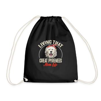 Great Pyrenees Hundemutter - Turnbeutel - Schwarz - Vorne