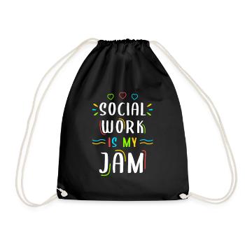 School Social Work Month Social - Turnbeutel - Schwarz - Vorne