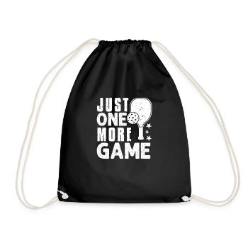 Just One More Game Funny Pickleball - Drawstring Bag - black - Front
