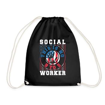 School Social Work Month Hands - Drawstring Bag - black - Front