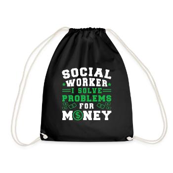 School Social Work Month Social - Turnbeutel - Schwarz - Vorne