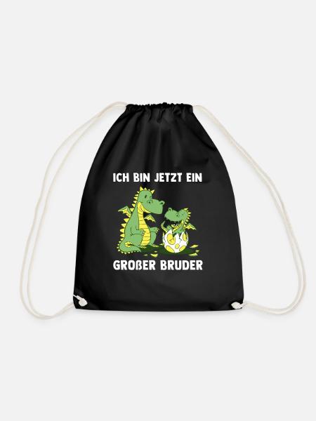 Drachen Großer Bruder - Ich bin jetzt ein Großer - Turnbeutel - Schwarz