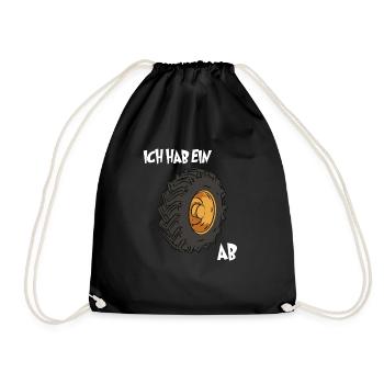 Funny bike from saying Tractor tires Tractor farmer - Drawstring Bag - black - Front