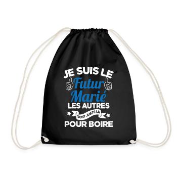 Cadeau de célibataire pour un futur marié - Sac de sport léger - noir - Devant