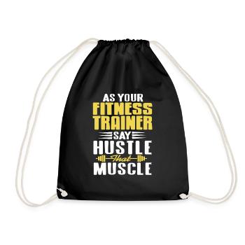 Comme le dit votre entraîneur de fitness, hustle that muscle - Sac de sport léger - noir - Devant
