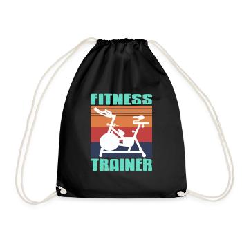 Retro Vintage FITNESS Trainer Awesome T-Shirt - Turnbeutel - Schwarz - Vorne