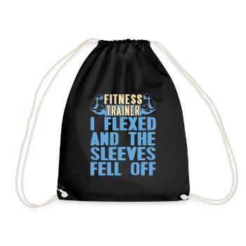 Flexed & The Sleeves Fell Off Funny Fitness - Turnbeutel - Schwarz - Vorne