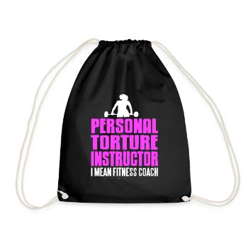 Personal Torture Instructor I Mean Fitness Coach - Drawstring Bag - black - Front