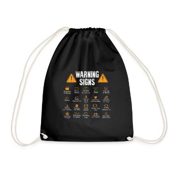 Funny Driving Warning Signs Auto Mechanic Gift - Drawstring Bag - black - Front