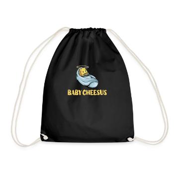 Jesus Christ Cheese Church Christianity Religion - Drawstring Bag - black - Front