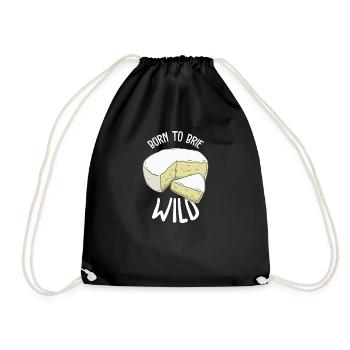 Brie Cheese Gouda Fondue Raclette Cheddar Switzerland - Drawstring Bag - black - Front