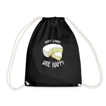 Brie Cheese Gouda Fondue Raclette Cheddar Switzerland - Drawstring Bag - black - Front