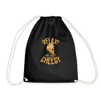 Brie Cheese Gouda Fondue Raclette Cheddar Switzerland - Drawstring Bag - black - Front