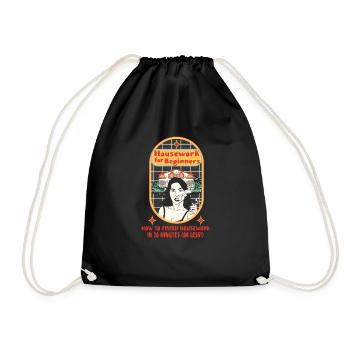 Housework For Beginners How To Finish Housework - Drawstring Bag - black - Front