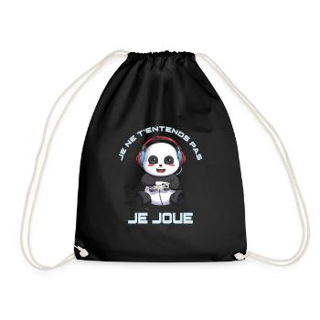Panda Gaming Design - Turnbeutel - Schwarz - Vorne