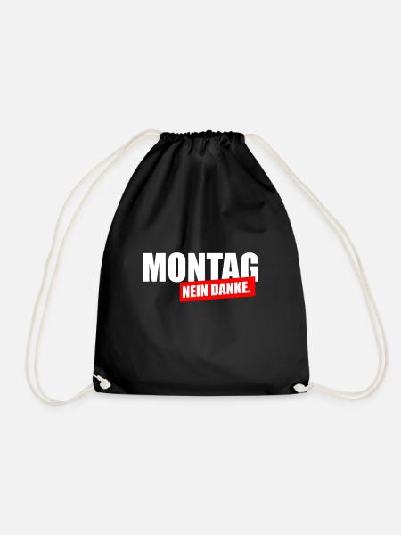 Montag nein Danke - Turnbeutel - Schwarz