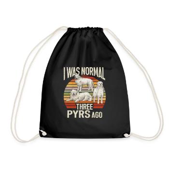Great Pyrenees Three years ago I was still normal - Drawstring Bag - black - Front
