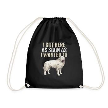 Large Pyrenean Dog - Drawstring Bag - black - Front