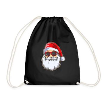Weihnachtsmann Cooler Santa Weihnachten - Turnbeutel - Schwarz - Vorne
