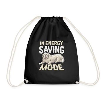 Large Pyrenean dog in energy-saving mode Pyrenees - Drawstring Bag - black - Front