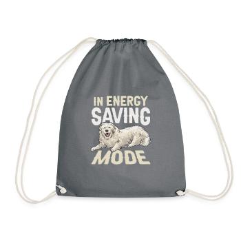 Large Pyrenean dog in energy-saving mode Pyrenees - Drawstring Bag - grey - Front