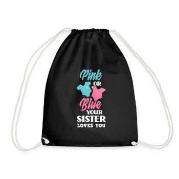 Le genre rose ou bleu révèle baby party sister - Sac de sport léger - noir - Devant