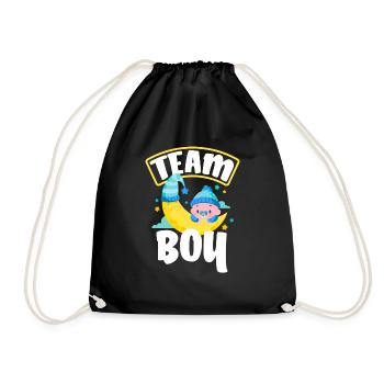 Team Boy Young Gender Reveal Party - Drawstring Bag - black - Front