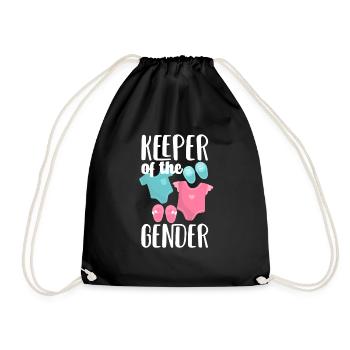 Keeper Of The Gender Gender Reveal Party - Drawstring Bag - black - Front