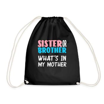 Fête de révélation de genre de sœur ou de frère - Sac de sport léger - noir - Devant