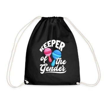 Keeper Of The Gender Gender Reveal Party - Drawstring Bag - black - Front