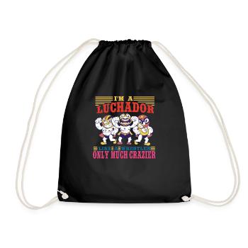 Lustiges mexikanisches Wrestling - Lucha Libre - Turnbeutel - Schwarz - Vorne
