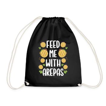 Venezuelan Arepa Feed me with Colombian Food - Drawstring Bag - black - Front