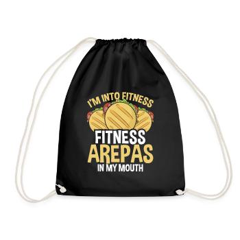 Arepa Lover Arepas in my Mouth Colombian Venezuela - Drawstring Bag - black - Front