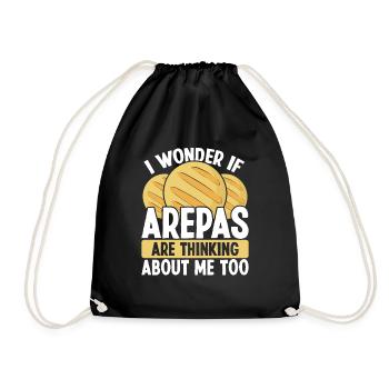 Colombian Arepa Lover Venezuelan Traditional Food - Drawstring Bag - black - Front