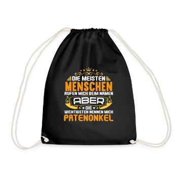 Die wichtigsten nennen mich Patenonkel Patenkind - Turnbeutel - Schwarz - Vorne