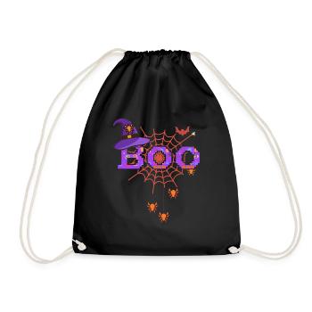 Bat Spider Horror Scary Halloween - Drawstring Bag - black - Front