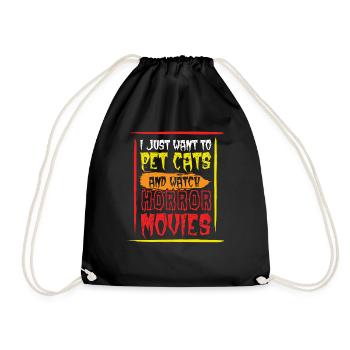 Horror Movie Characters Pet Cats Halloween - Turnbeutel - Schwarz - Vorne