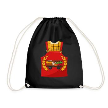 Funny Farm Farmer Costume For Halloween - Drawstring Bag - black - Front