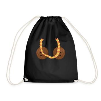 Funny Hawaiian Coconut Costume For Halloween - Drawstring Bag - black - Front